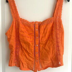 Free People NWT Maggie Lace Tank Top Super Tropical XL Bohemian Prairie Coquette